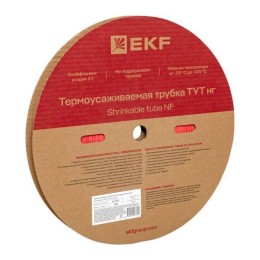 Трубка термоусадочная ТУТ нг 10/5 красн. (уп.100м) EKF tut-10-r