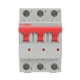 Выключатель автоматический модульный 3п C 50А 10кА MD63 YON MD63-3C50-10