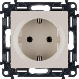 Розетка 1-м СП Valena Life 16А IP2X 250В 2P+E безвинтов. клеммы с лицев. панелью механизм сл. кость