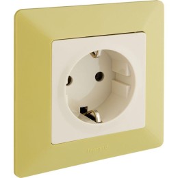 Розетка 1-м СП Valena Life 16А IP2X 250В 2P+E безвинтов. клеммы с лицев. панелью механизм сл. кость