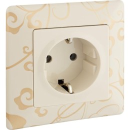 Розетка 1-м СП Valena Life 16А IP2X 250В 2P+E безвинтов. клеммы с лицев. панелью механизм сл. кость