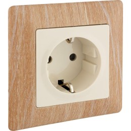 Розетка 1-м СП Valena Life 16А IP2X 250В 2P+E безвинтов. клеммы с лицев. панелью механизм сл. кость