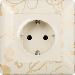 Розетка 1-м СП Valena Life 16А IP2X 250В 2P+E безвинтов. клеммы с лицев. панелью механизм сл. кость