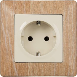 Розетка 1-м СП Valena Life 16А IP2X 250В 2P+E безвинтов. клеммы с лицев. панелью механизм сл. кость