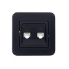 Розетка компьютерная+телефонная 2-м СП ASTI RJ45 + RJ11 в сборе черн. бархат LEZARD 7081-4242-143