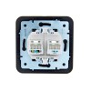 Розетка компьютерная+телефонная 2-м СП ASTI RJ45 + RJ11 в сборе черн. бархат LEZARD 7081-4242-143