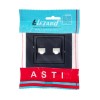 Розетка компьютерная+телефонная 2-м СП ASTI RJ45 + RJ11 в сборе черн. бархат LEZARD 7081-4242-143