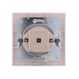 Розетка 1-м СП Rain 16А IP20 без заземл. керамика жемчуж./бел. метал. LEZARD 703-3030-121