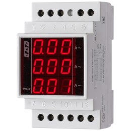 Указатель тока WT-3 (трехфазный; 0-20А; цифровая индикация; монтаж на DIN-рейке 35мм 50-264В AC/DC I