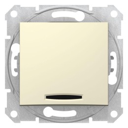 Переключатель проходной 1-кл. СП Sedna 10А IP20 (сх. 6а) 250В с син. подсветкой механизм беж. SchE S