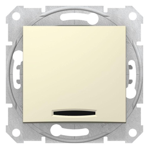 Переключатель проходной 1-кл. СП Sedna 10А IP20 (сх. 6а) 250В с син. подсветкой механизм беж. SchE S