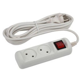 Удлинитель 2х1.5м без заземл. 10А IP20 U-2s-1.5m-2х1 ПВС 2х1 с выкл. Эра Б0044046
