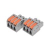 Клемма СМК 222-423R проходная разъемная 3 полюса сер. 0.2-2.5/4кв.мм Rexant 07-5263