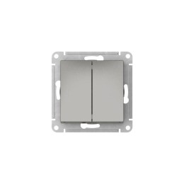 Выключатель 2-кл. AtlasDesign (сх. 5) 10AX быстрозажим. клем. механизм сталь SE ATN000951S