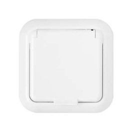 Розетка 1-м СП 16А IP44 с заземл. с крышкой бел. Bylectrica РС16-289