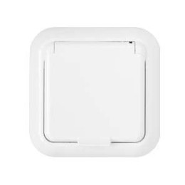 Розетка 1-м СП 16А IP44 с заземл. защ. шторки с крышкой бел. Bylectrica РС16-398