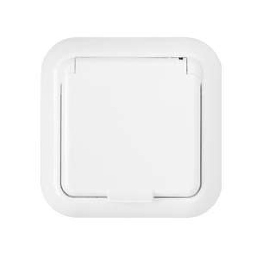 Розетка 1-м СП 16А IP44 с заземл. защ. шторки с крышкой бел. Bylectrica РС16-398