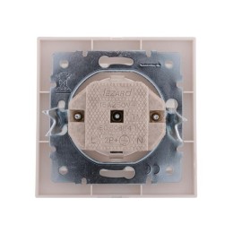 Розетка 1-м СП Rain с заземл. керамика жемчуж./бел. перламутр. LEZARD 703-3030-122
