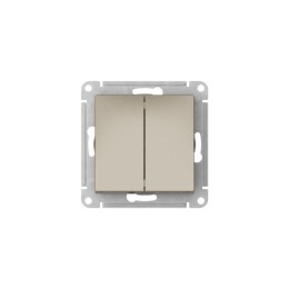 Выключатель 2-кл. AtlasDesign (сх. 5) 10AX быстрозажим. клем. механизм шампань SE ATN000551S