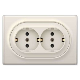 Розетка 2-м СП Florence 16А IP20 с заземл. винт. контакты беж. 1E10401301 OneKeyElectro 2172790