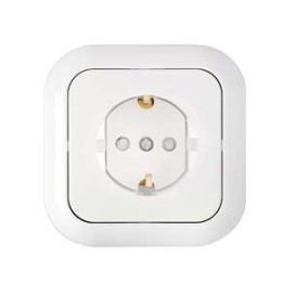 Розетка 1-м СП 16А IP20 с заземл. защ. шторки бел. Bylectrica РС16-371