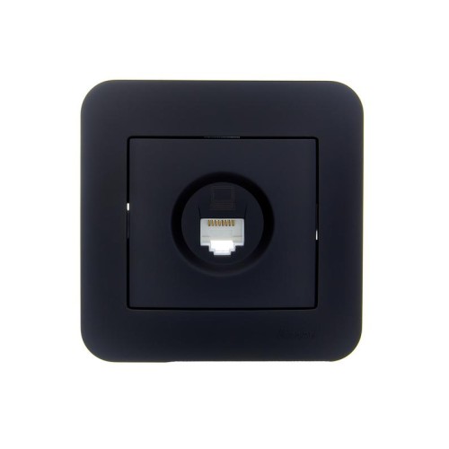 Розетка компьютерная 1-м СП ASTI IP20 RJ45 в сборе Cat 5e черн. бархат LEZARD 7081-4242-139