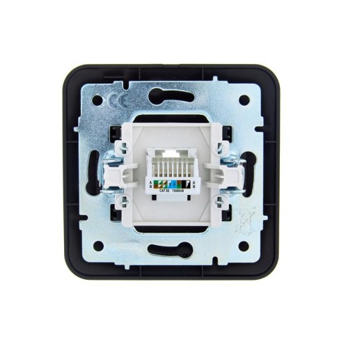 Розетка компьютерная 1-м СП ASTI IP20 RJ45 в сборе Cat 5e черн. бархат LEZARD 7081-4242-139