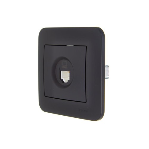 Розетка компьютерная 1-м СП ASTI IP20 RJ45 в сборе Cat 5e черн. бархат LEZARD 7081-4242-139