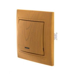 Выключатель 1-кл. СП Mira 10А IP20 с подсветкой ольха LEZARD 701-0701-111