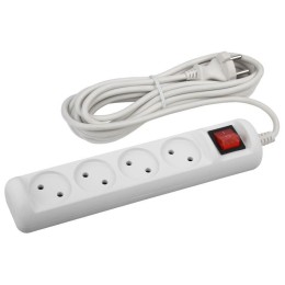 Удлинитель 4х5м без заземл. 10А IP20 U-4s-5m-2х1 ПВС 2х1 с выкл. Эра Б0044054