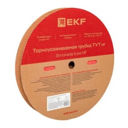 Трубка термоусадочная ТУТ нг 20/10 красн. (уп.100м) EKF tut-20-r