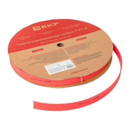 Трубка термоусадочная ТУТ нг 20/10 красн. (уп.100м) EKF tut-20-r
