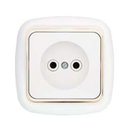 Розетка 1-м СП 16А IP20 без заземл. бел. Bylectrica РС16-257
