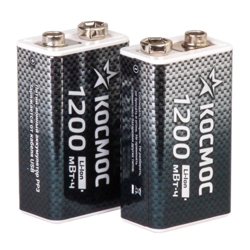 Аккумулятор крона Li-ion 9В 1200мАч (блист.1шт) КОСМОС KOCLi9V1200mAh1BL