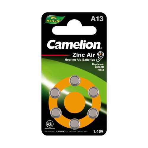 Элемент питания ZA13 Mercury Free A13-BP6 (0%Hg) 1.4В 280мА.ч для слуховых аппаратов BL-6 (блист.6шт