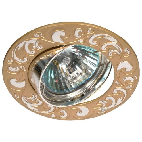 Светильник точечный KL26А PG/S 50Вт MR16 12В литой поворотн. "лианы 1" перламутр. зол./серебр. ЭРА C