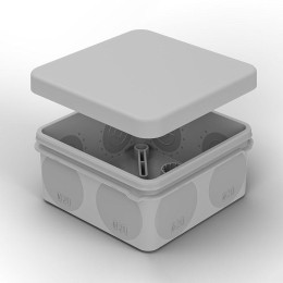 Коробка распаячная для прямого монтажа ОП HF 80х80х40 IP67 (мембранные вводы) Rexant 28-3078