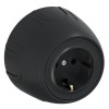 Розетка Rotondo с заземл. винтов. контакты черн. OneKeyElectro 7700875