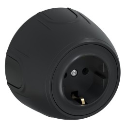 Розетка Rotondo с заземл. винтов. контакты черн. OneKeyElectro 7700875