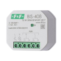 Реле импульсное BIS-408 16А 1NO IP20 100-265В AC установка в монтажную коробку d60мм F&F EA01.005.00