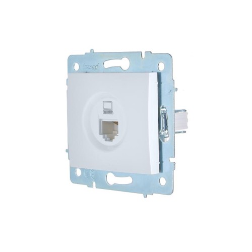 Розетка компьютерная 1-м СП ASTI IP20 RJ45 механизм Cat 5e бел. LEZARD 7081-0288-139