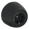 Розетка Rotondo с заземл. защ. шторки винтов. контакты черн. OneKeyElectro 7700880