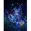 Гирлянда светодиодная "Разноцветные нити" 100LED 7м (4м+3м) мультиколор на солнечной батарее аккумул