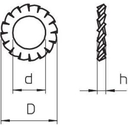 Шайба d8.4 D15 DIN 6798 A M8 G (уп.100шт) OBO 3404080