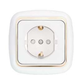 Розетка 1-м СП 16А IP20 с заземл. защ. шторки бел. Bylectrica РС16-268