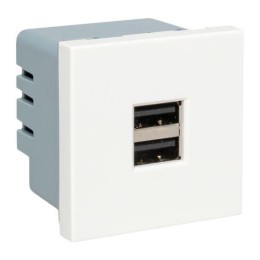 Розетка USB сила тока 2.1А (2 гнезда) без индикатора EKF E2MR2-20USB-10