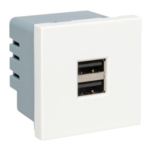 Розетка USB сила тока 2.1А (2 гнезда) без индикатора EKF E2MR2-20USB-10
