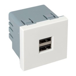 Розетка USB сила тока 2.1А (2 гнезда) без индикатора EKF E2MR2-20USB-10