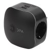 Разветвитель 3-м с заземл. 16А IP20 SP-3e-USB-BLACK 220В + 2хUSB 2100мА защ. шторки черн. Эра Б00463