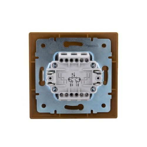 Выключатель 2-кл. СП Mira 10А IP20 с подсветкой ольха LEZARD 701-0701-112